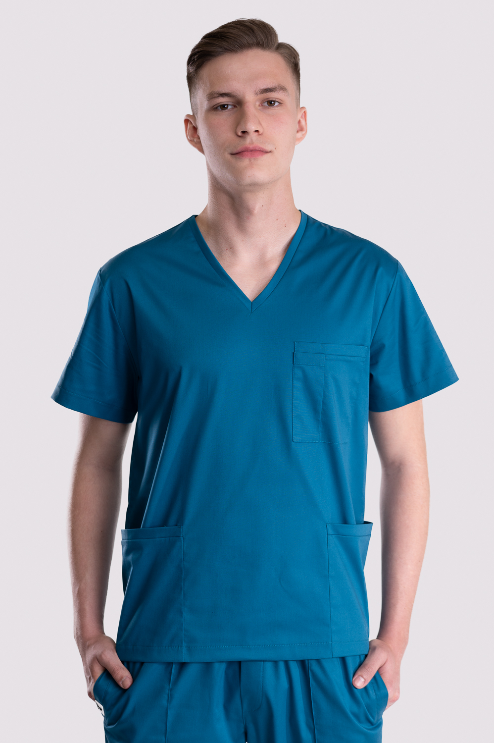 Komplet medyczny męski bluza Classic Professional morski niebieski S + Spodnie medyczne męskie Classic Professional morski niebieski S