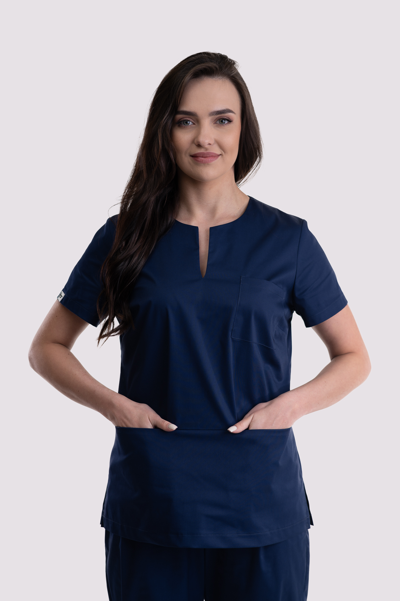 Komplet medyczny damski bluza Modern Professional granatowa S + Spodnie medyczne damskie Comfy Professional granatowe S