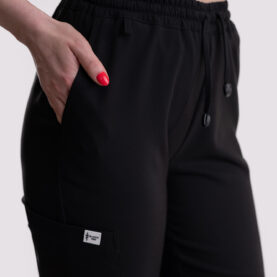 spodnie medyczne damskie jogger comfort czarne 1