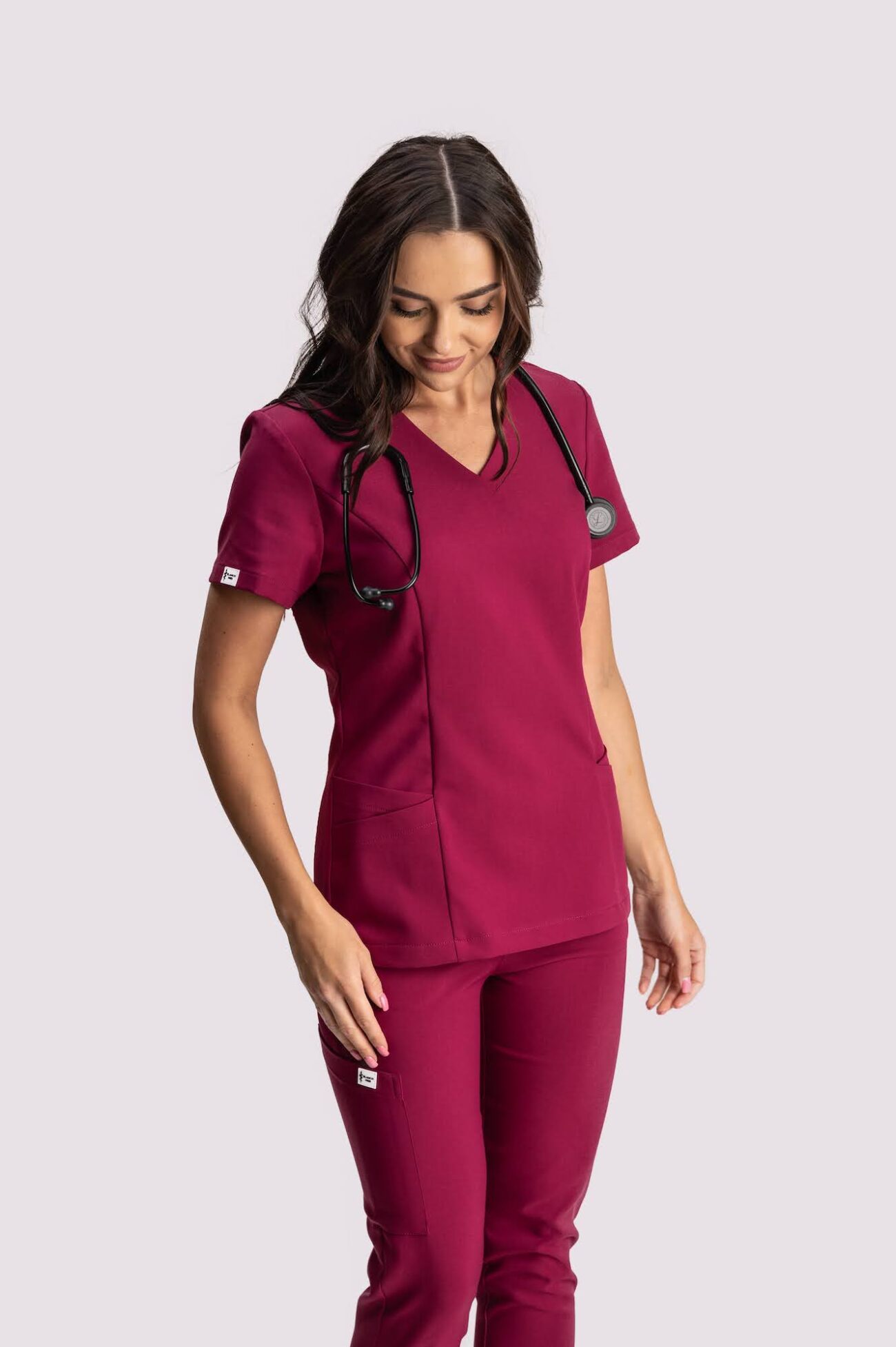bluza medyczna damska clever comfort bordo 4 spodnie medyczne damskie elegance comfort bordowe