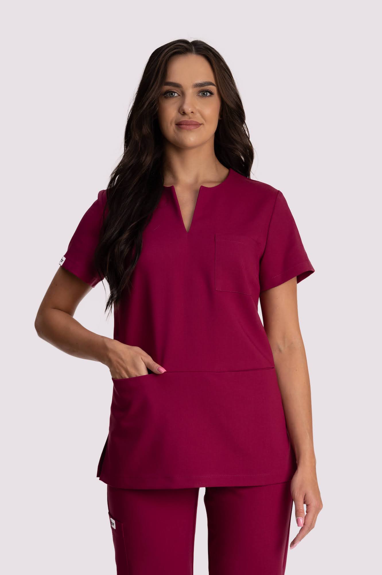 bluza medyczna damska modern comfort bordowy