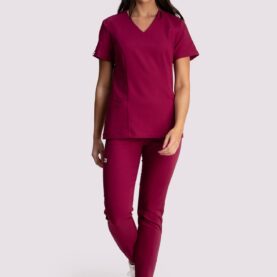 spodnie medyczne damskie elegance comfort bordowe