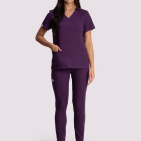 spodnie medyczne damskie elegance comfort fioletowe