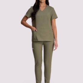 spodnie medyczne damskie elegance comfort oliwkowy