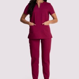 bluza medyczna damska modern comfort bordowy