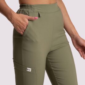 spodnie medyczne damskie elegance comfort oliwkowy