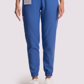 spodnie medyczne damskie jogger comfort niebieski