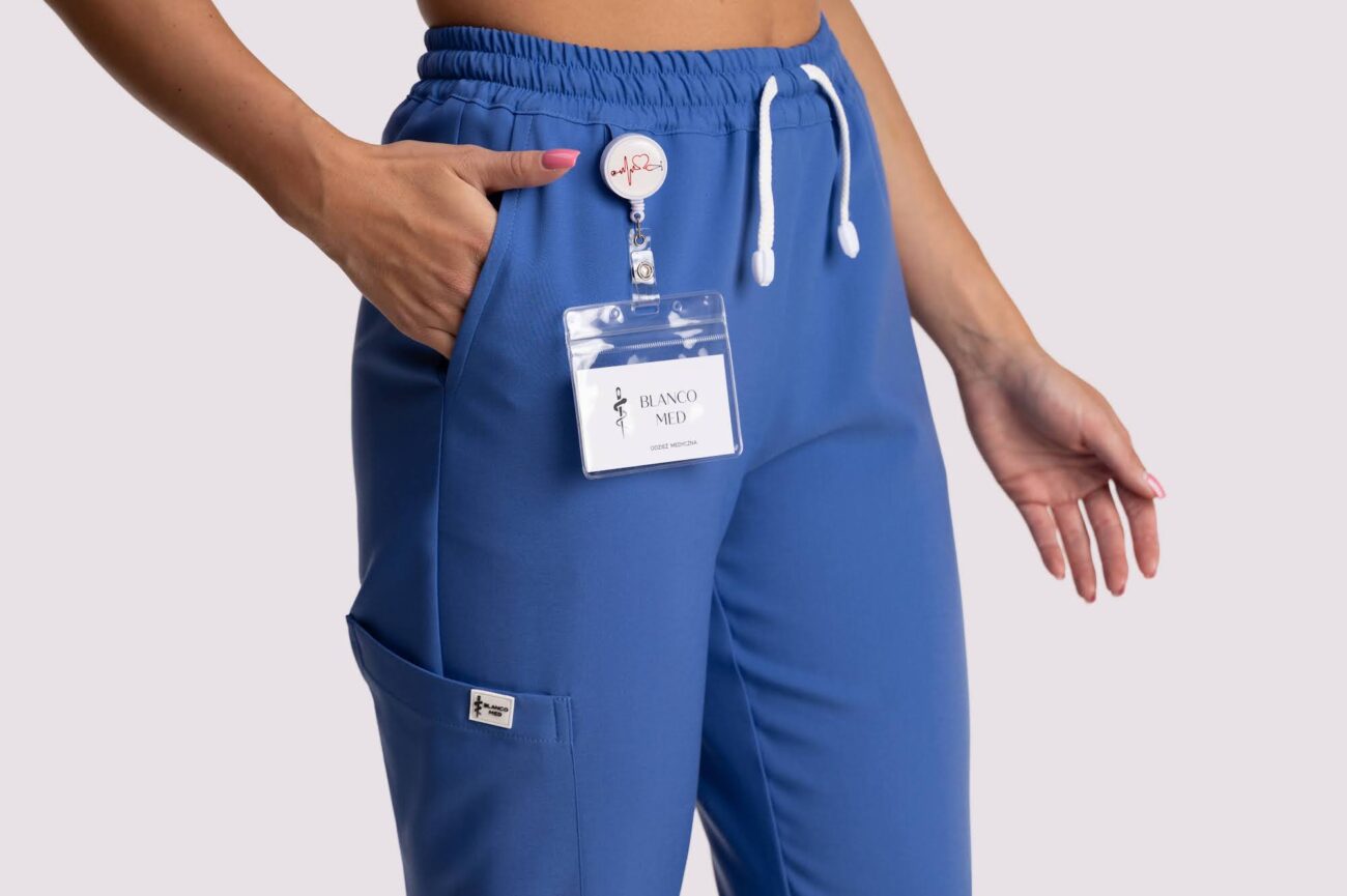 spodnie medyczne damskie jogger comfort niebieskie 3 spodnie medyczne damskie jogger comfort niebieski