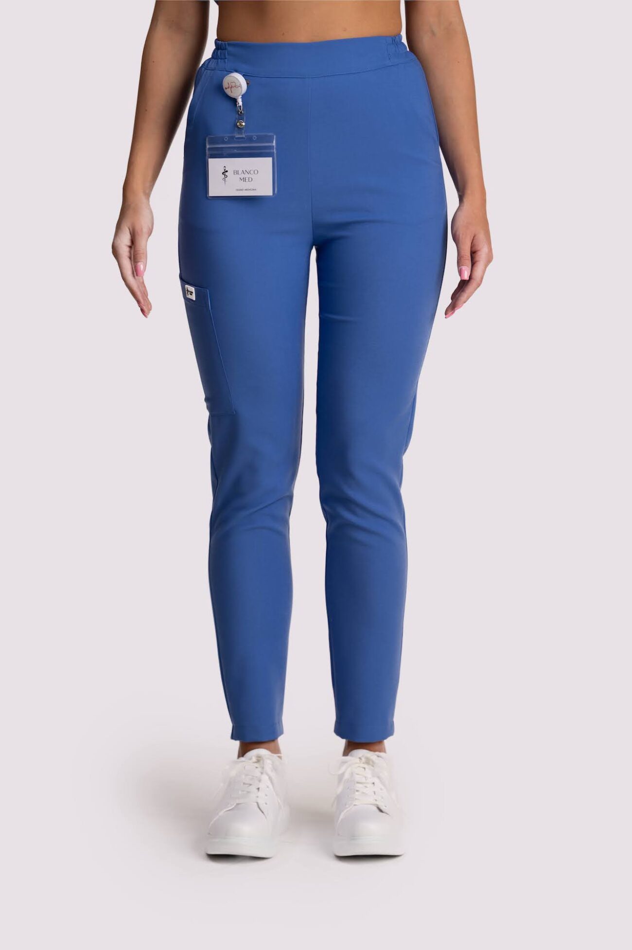 spodnie medyczne damskie jogger niebieskie 2 bluza medyczna damska clever comfort niebieski
