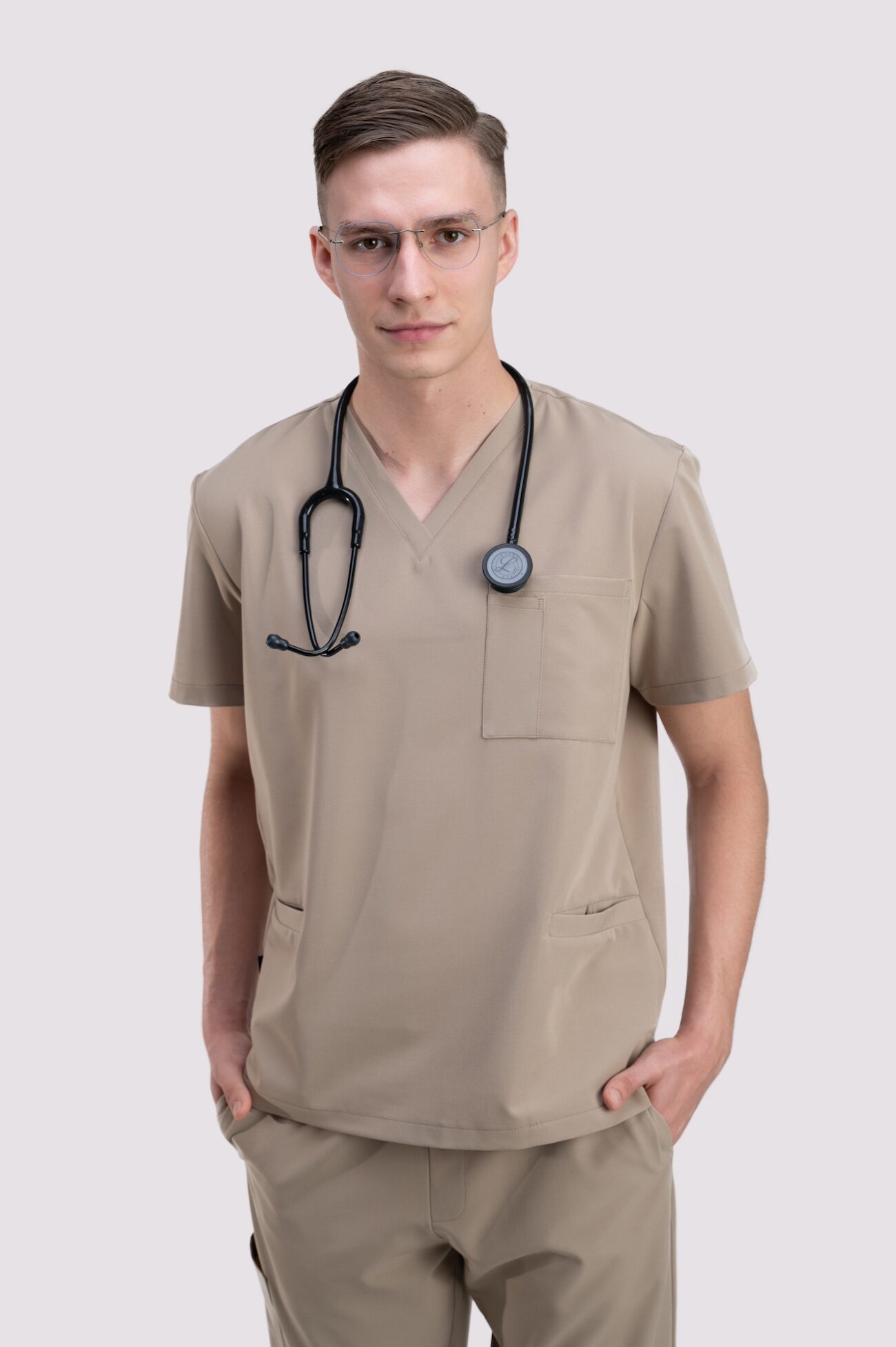 bluza medyczn meska active proline cafe cream wygodna bluza medyczna męska active proline beżowy cafe cream
