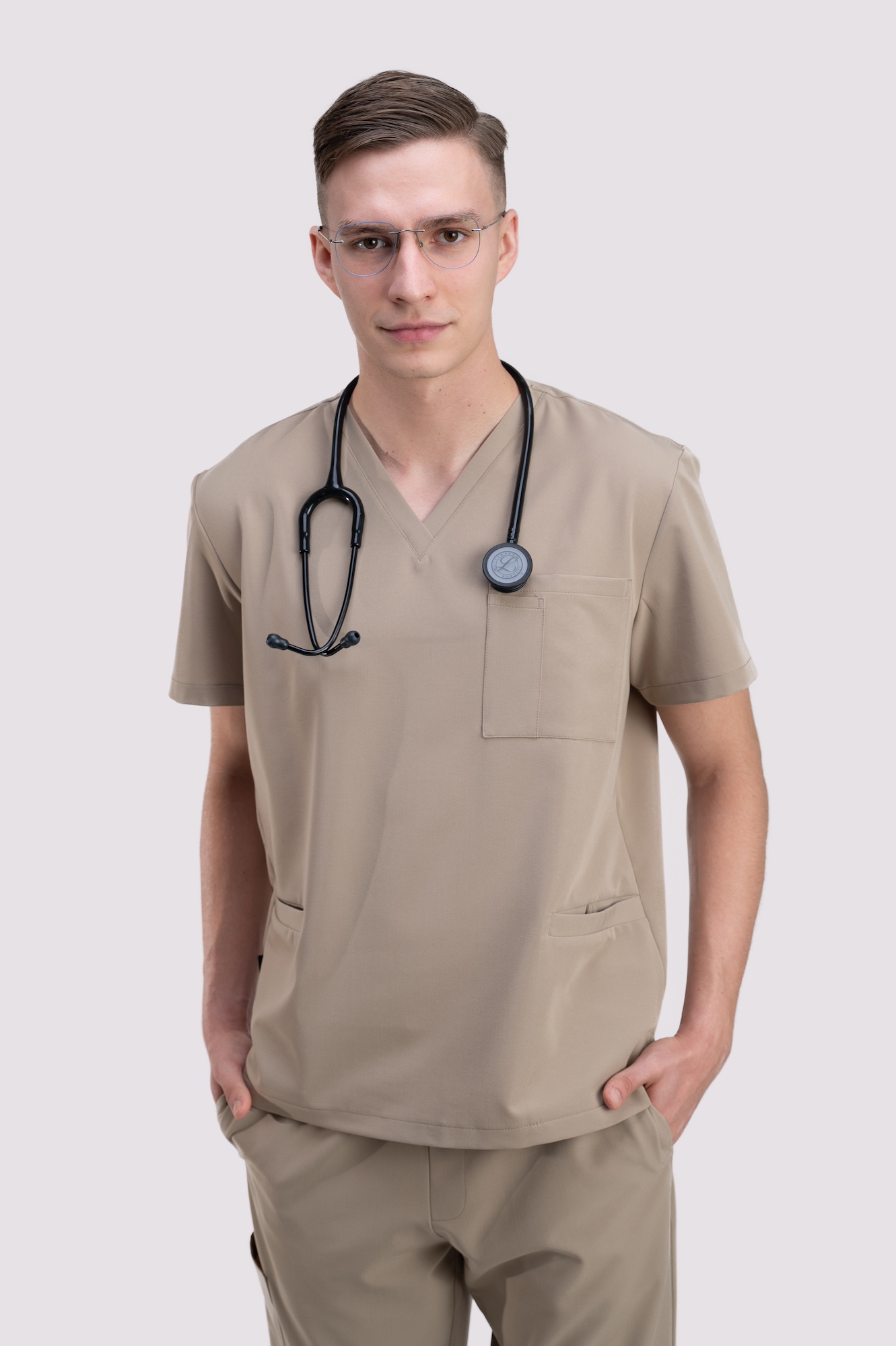 bluza medyczna męska active proline beżowy cafe cream