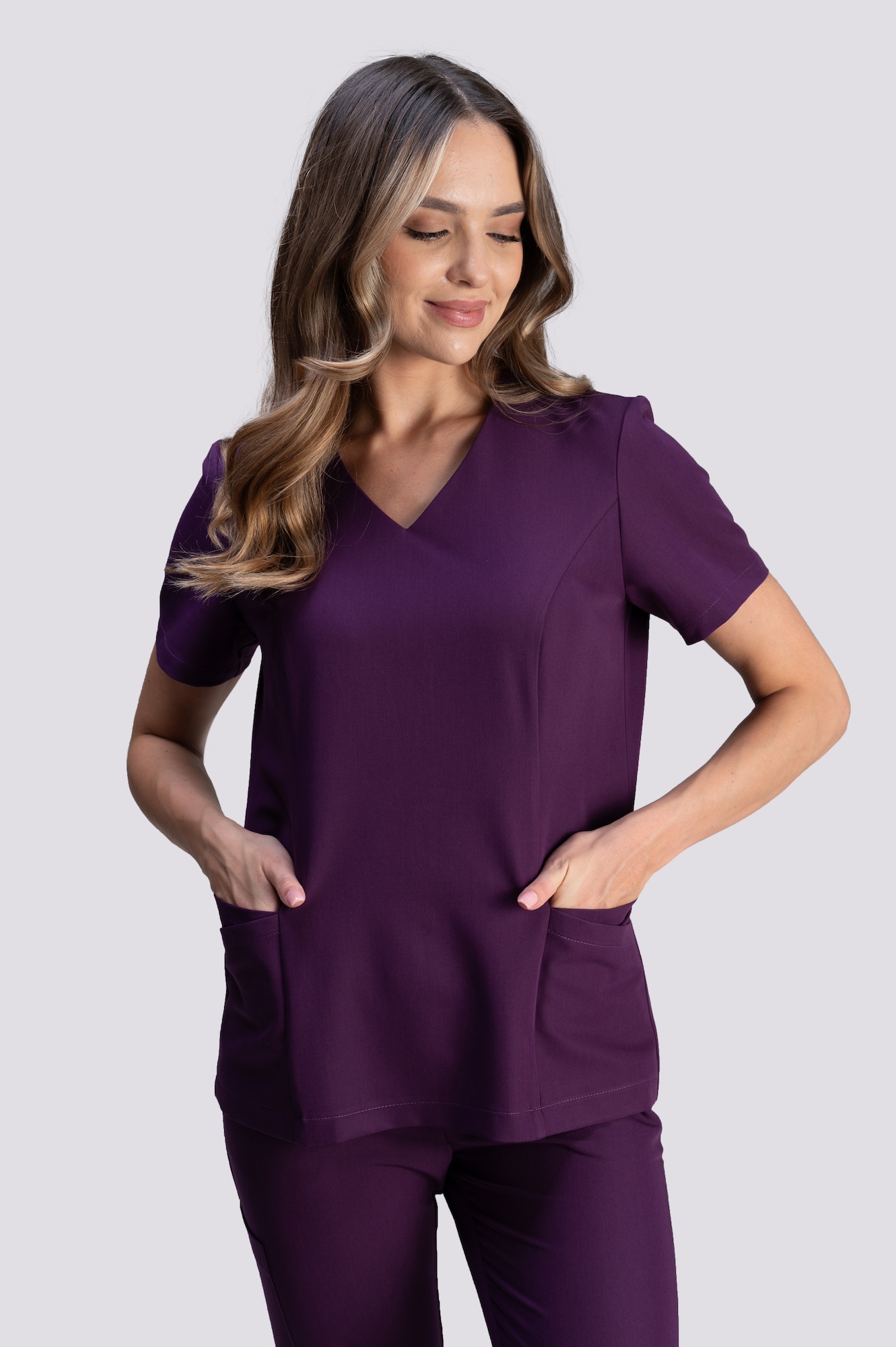 bluza medyczna damska clever proline fioletowy plum perfect