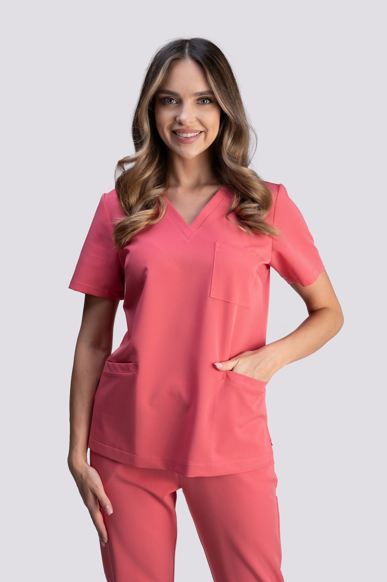 bluza medyczna damska smart proline czerwony strawberry sorbet