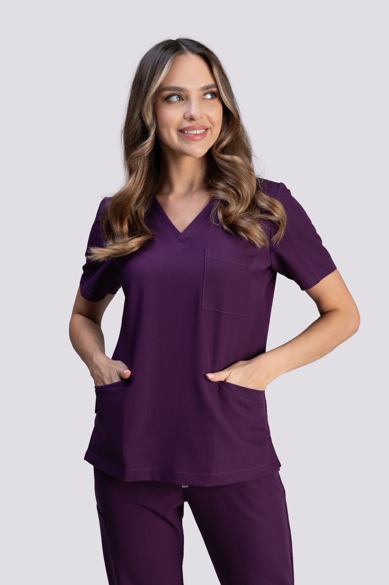 bluza medyczna damska smart proline fioletowy plum perfect