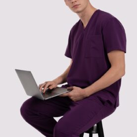 bluza medyczna męska active proline fioletowy plum perfect