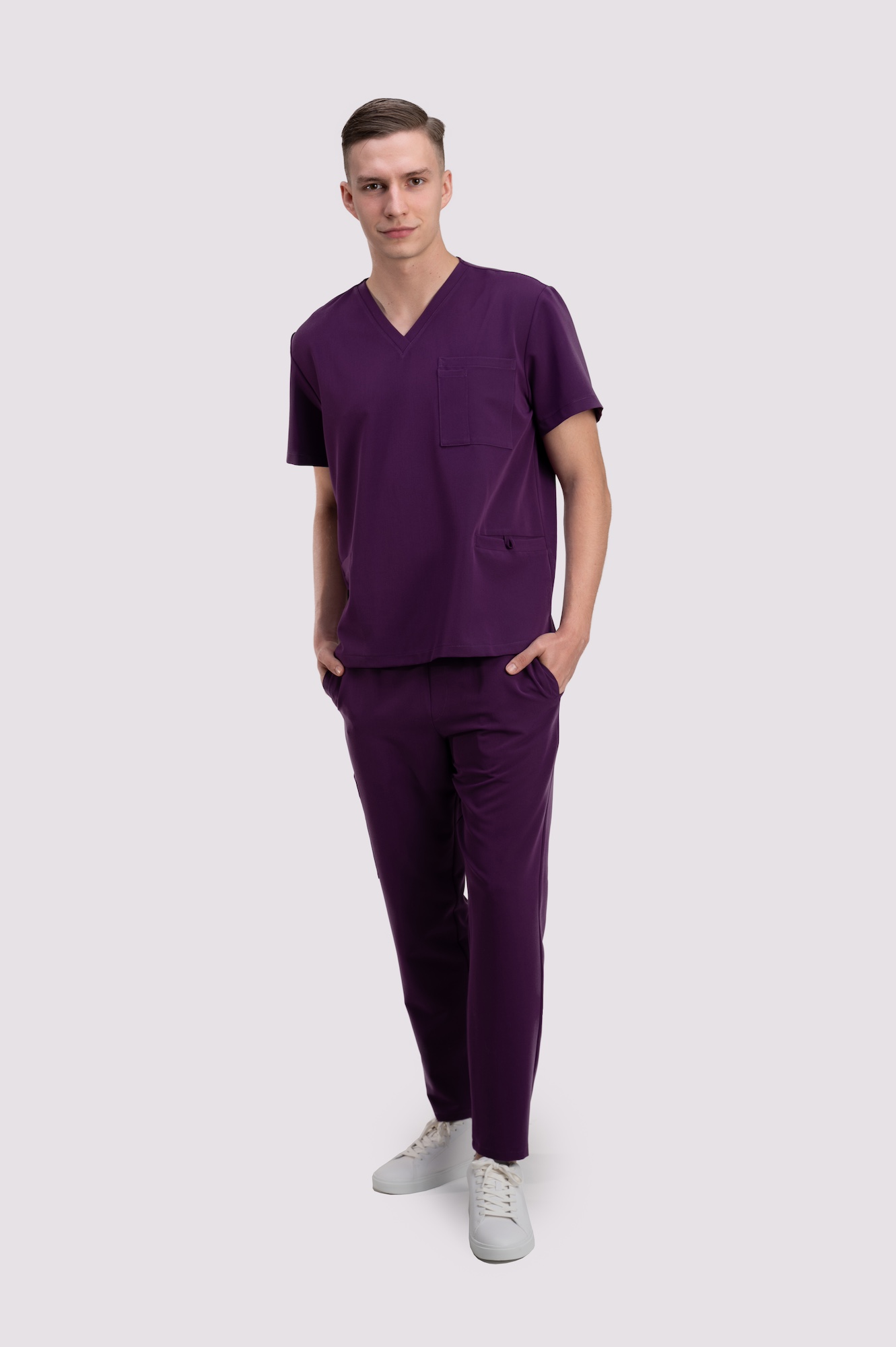 bluza medyczna męska active proline fioletowy plum perfect