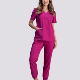 spodnie medyczne damskie jogger proline deep magenta