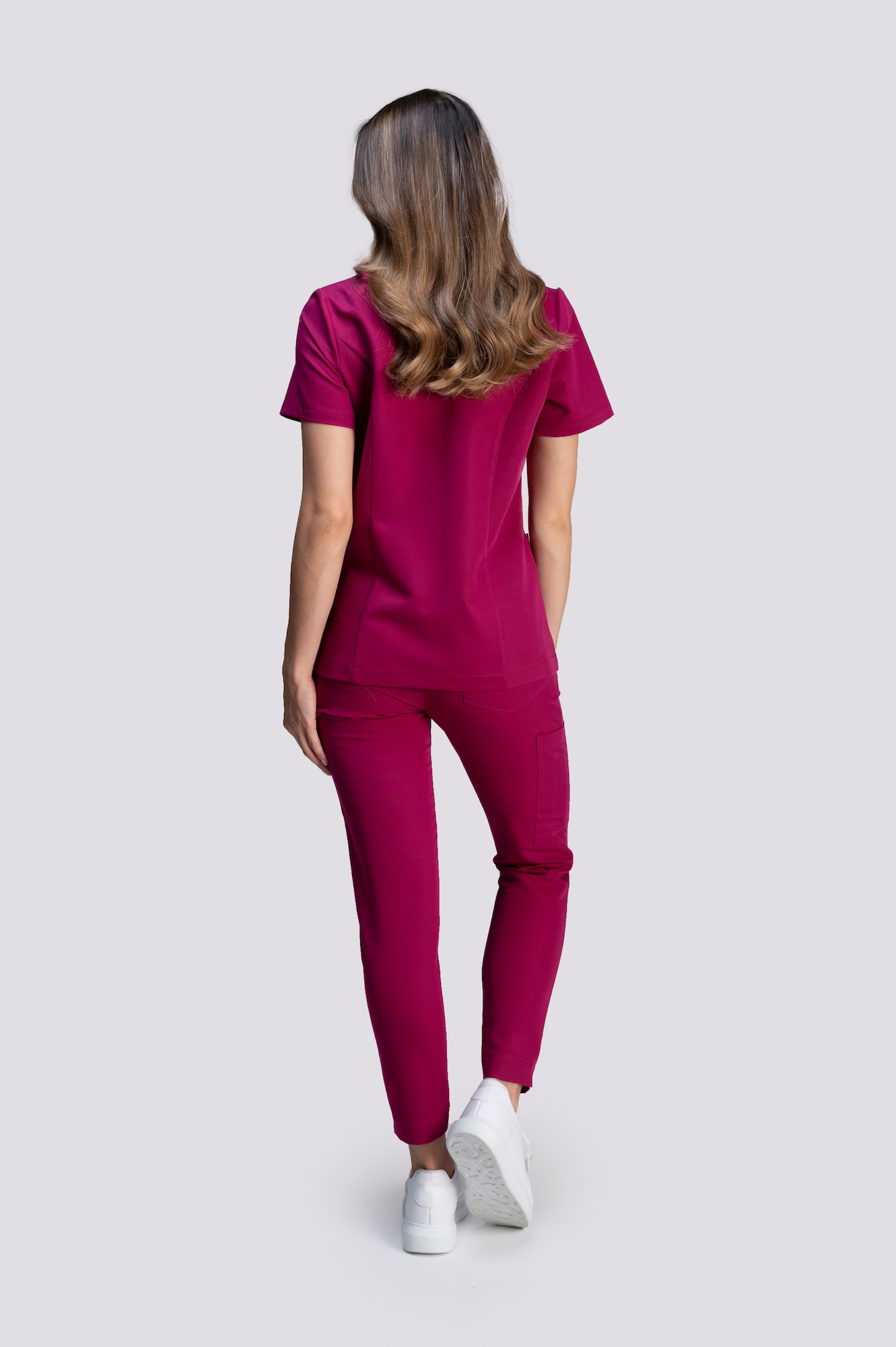 spodnie medyczne damskie comfy proline bordowy ruby red