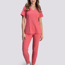 spodnie medyczne damskie comfy proline czerwony strawberry sorbet