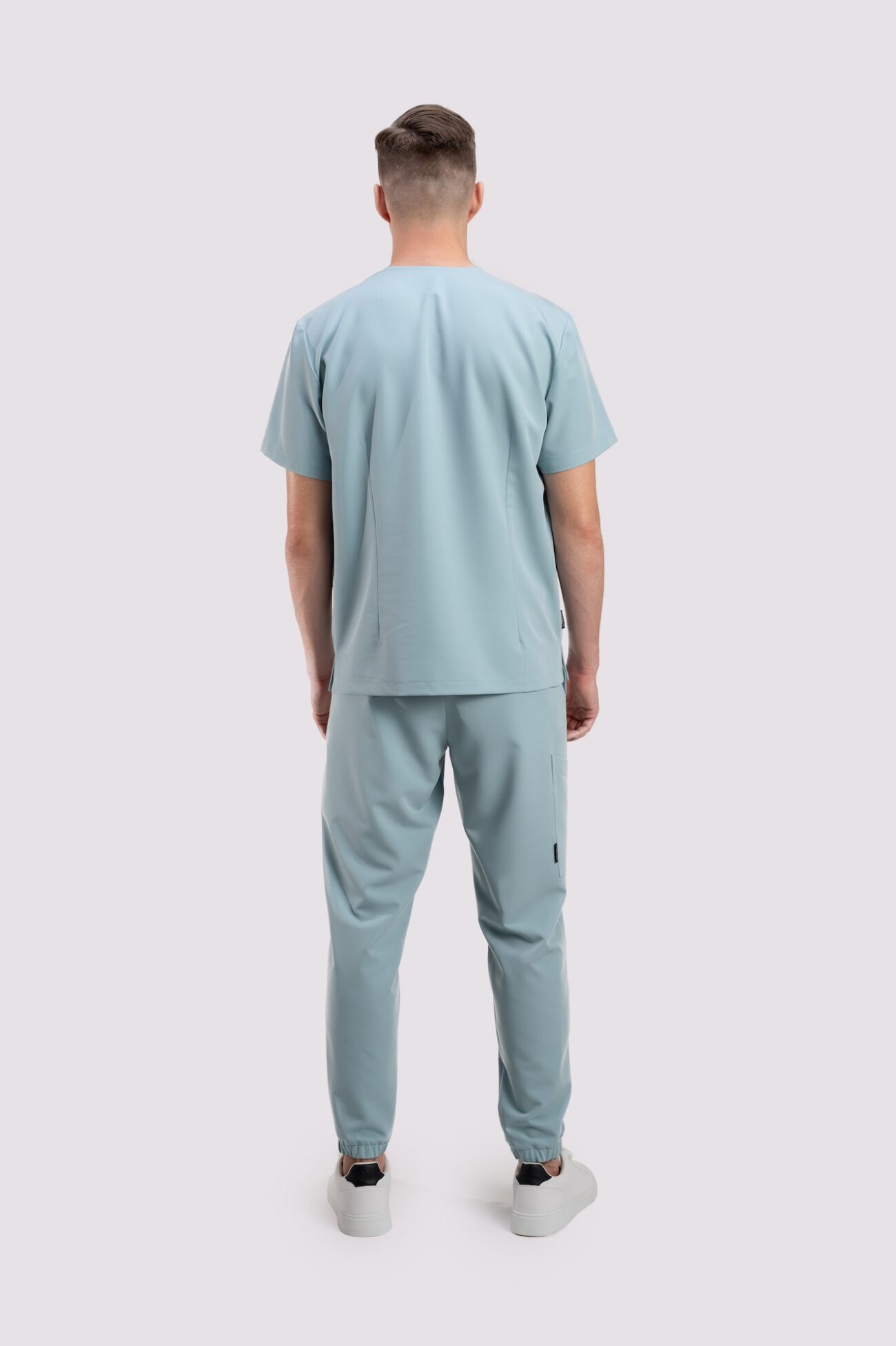 komplet medyczny meski active proline ash blue tył bluza medyczna męska active proline popielaty błękit ash blue