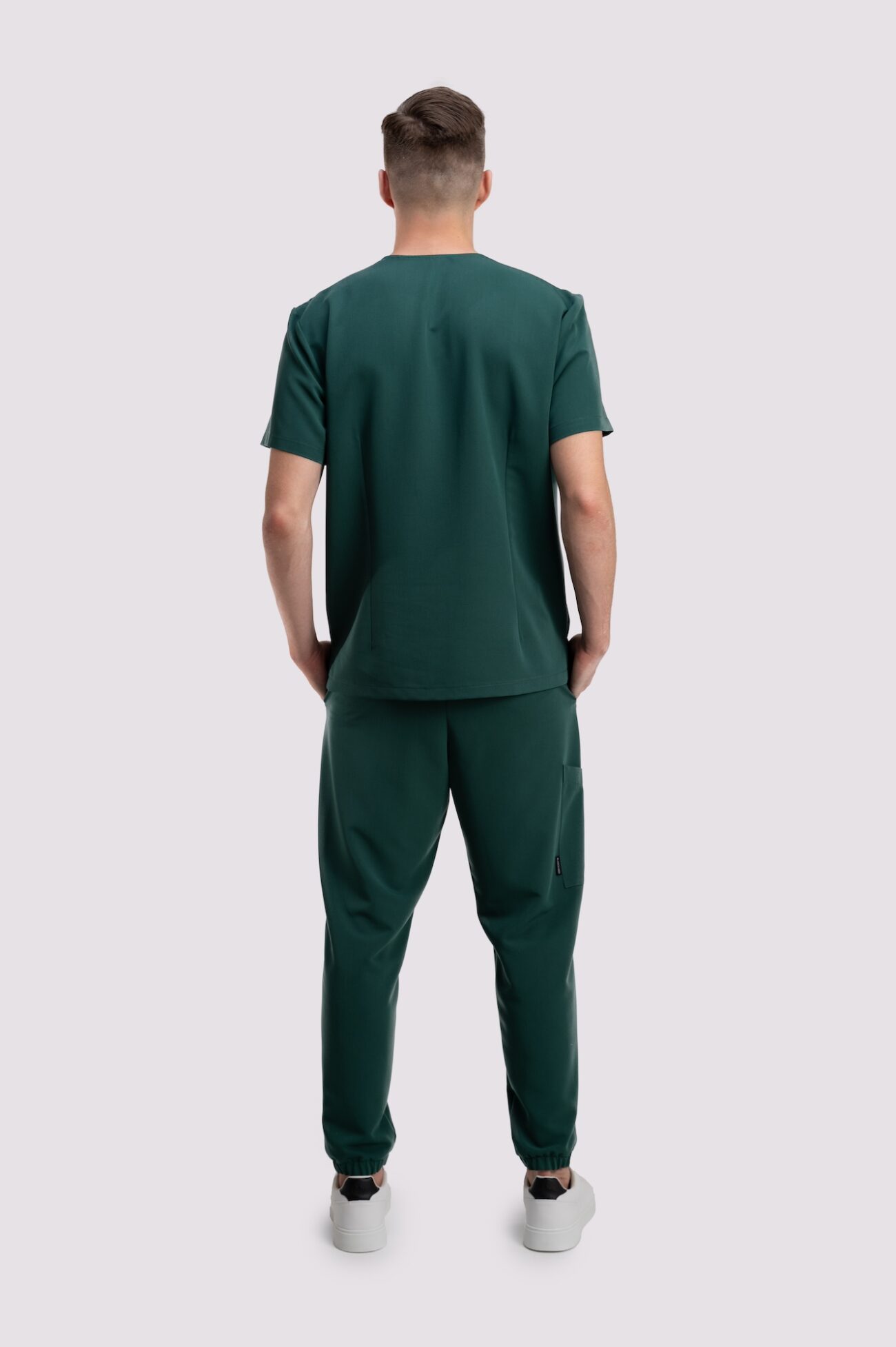 komplet medyczny meski active proline forest green tył bluza medyczna męska active proline zieleń forest green