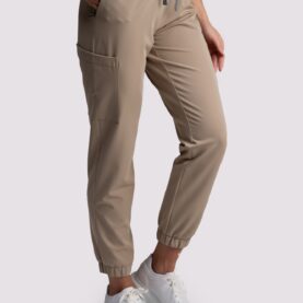 spodnie medyczne damskie jogger proline beżowy cafe cream