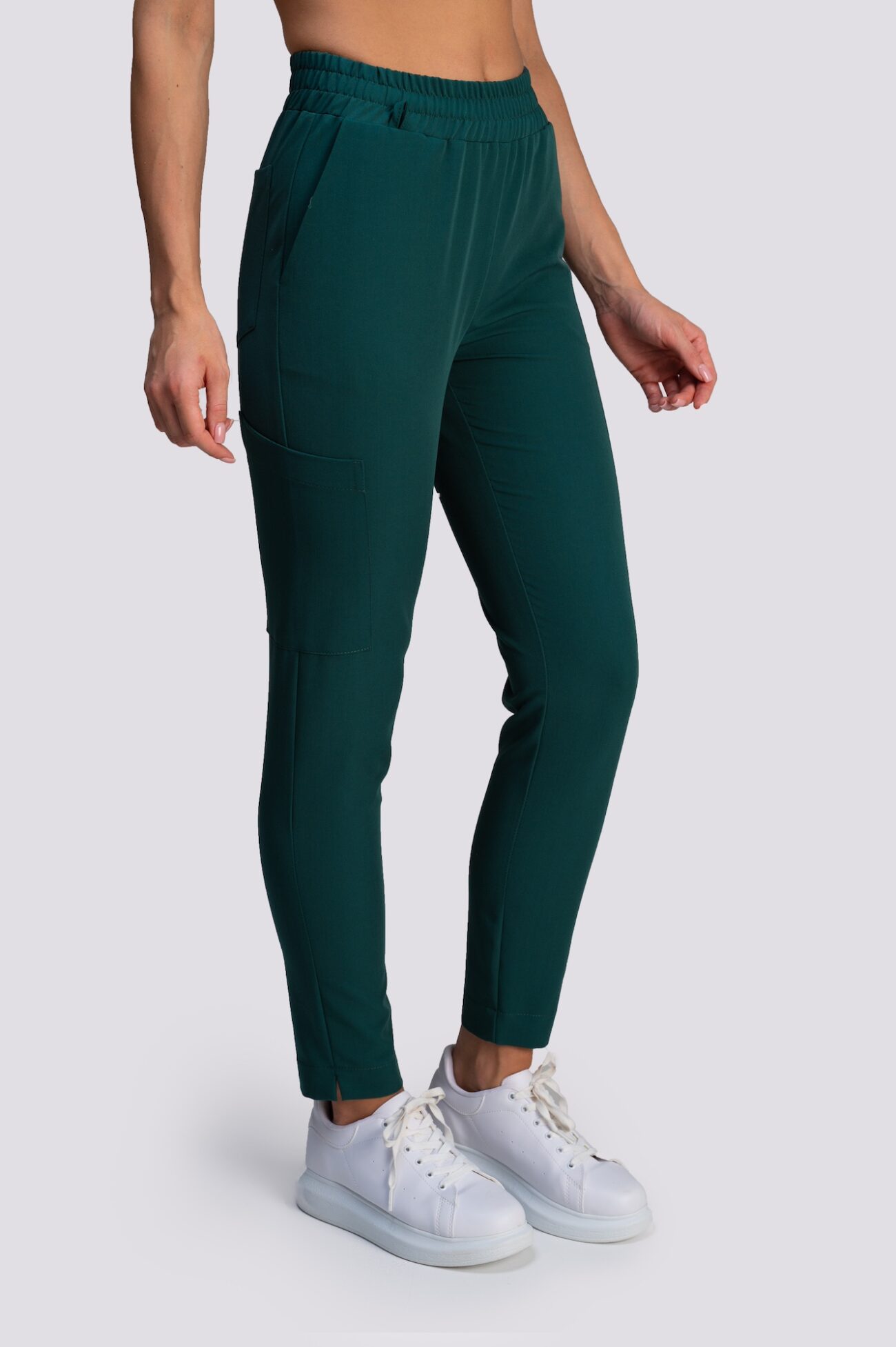 spodnie medyczne damskie comfy ciemny zielony bluza medyczna damska clever proline zielona forest green