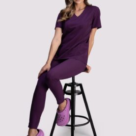 spodnie medyczne damskie comfy proline fioletowy plum perfect