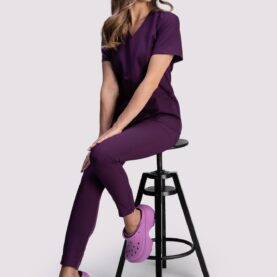 spodnie medyczne damskie comfy proline fioletowy plum perfect