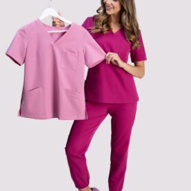 spodnie medyczne damskie jogger proline deep magenta