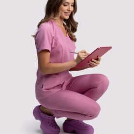 spodnie medyczne damskie comfy proline różowy pink bubblegum