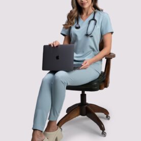 bluza medyczna damska clever proline popielaty błękit ash blue