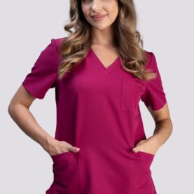bluza medyczna damska smart proline bordowy ruby red
