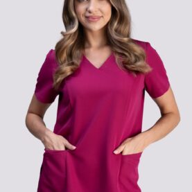 bluza medyczna damska smart proline bordowy ruby red