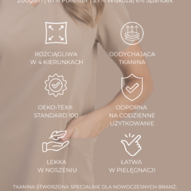 bluza medyczna damska smart proline beżowy cafe cream