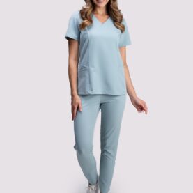 spodnie medyczne damskie comfy proline popielaty błękit ash blue