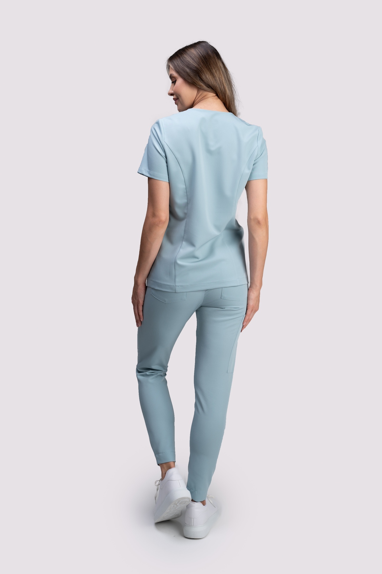 spodnie medyczne damskie comfy proline popielaty błękit ash blue