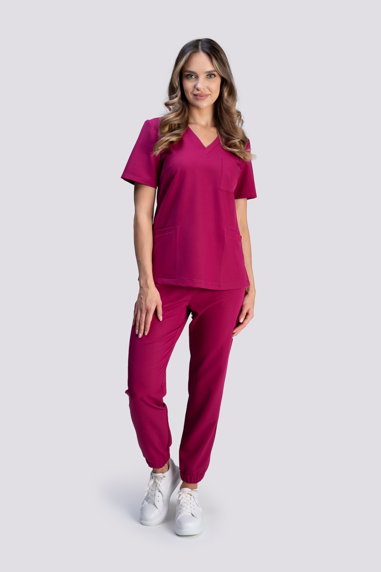 bluza medyczna damska smart proline bordowy ruby red