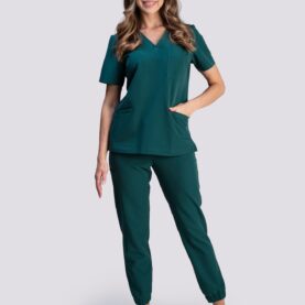 spodnie medyczne damskie jogger proline zielone forest green