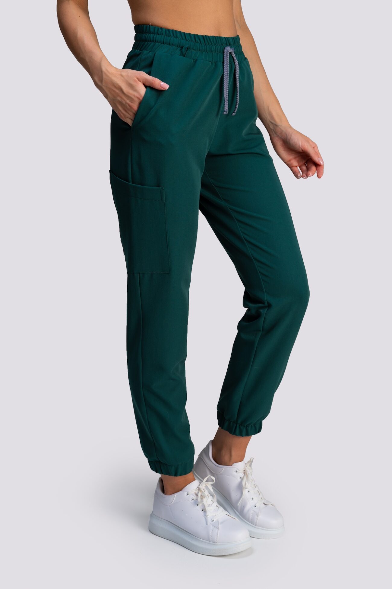 spodnie medyczne damskie jogger proline ciemna zielen spodnie medyczne damskie jogger proline zielone forest green