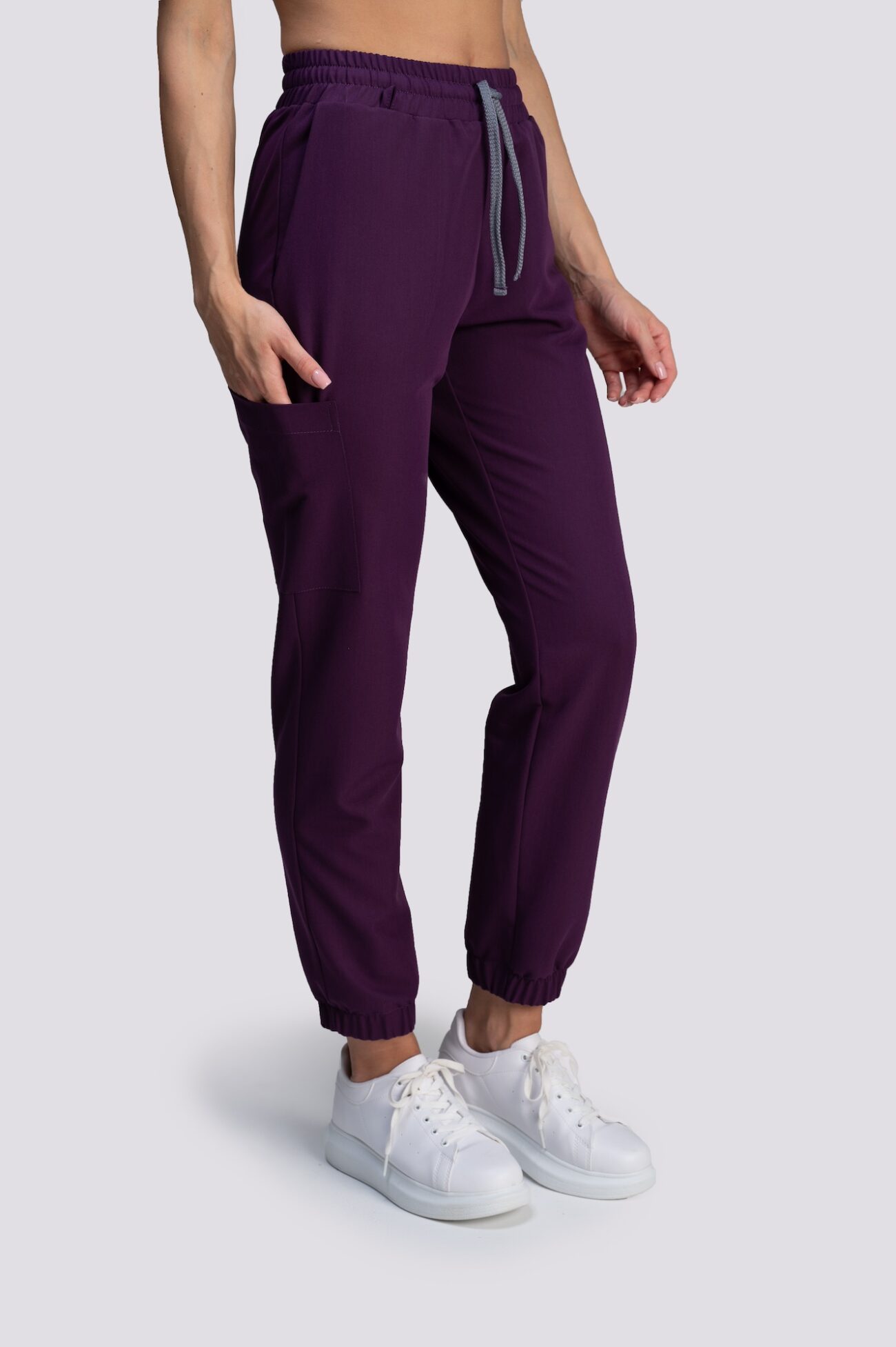 spodnie medyczne damskie jogger proline fioletowe bluza medyczna damska smart proline fioletowy plum perfect