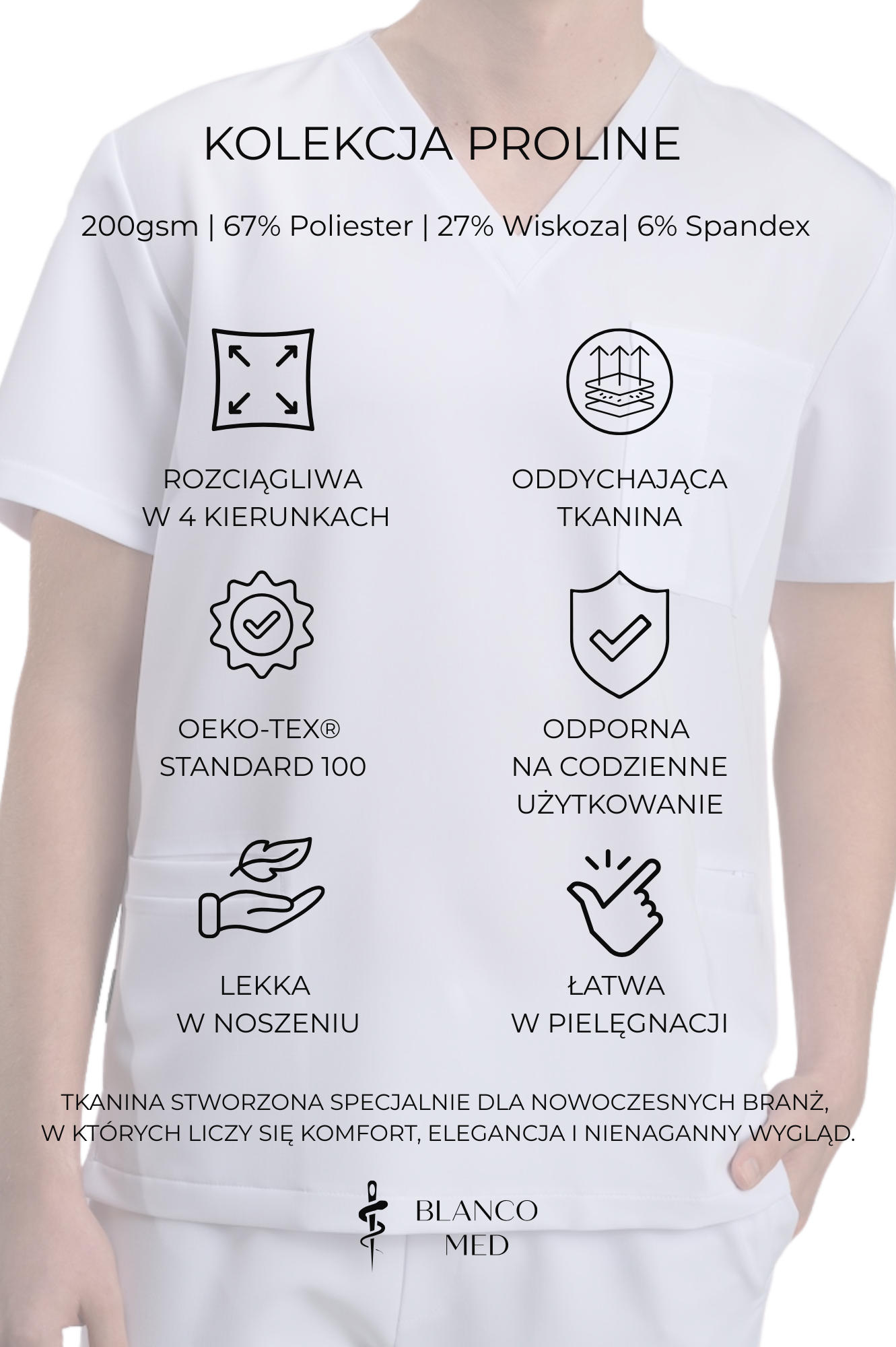 bluza medyczna męska active proline zieleń forest green