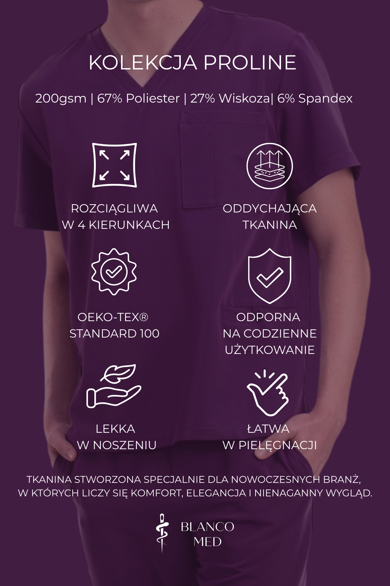 bluza medyczna męska active proline zieleń forest green