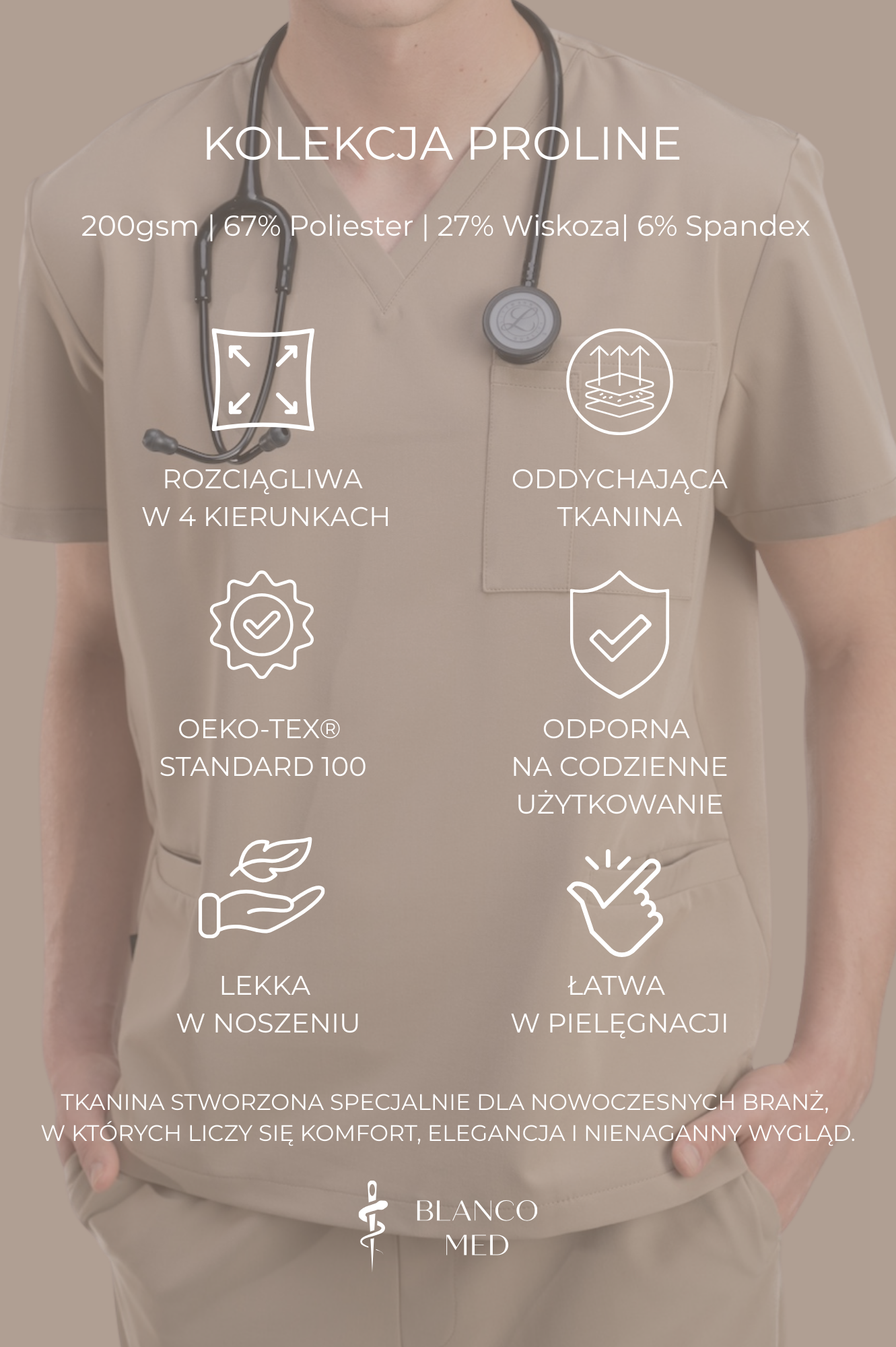 bluza medyczna męska active proline zieleń forest green