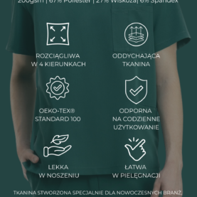 bluza medyczna męska active proline zieleń forest green