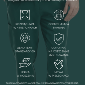 bluza medyczna męska active proline zieleń forest green