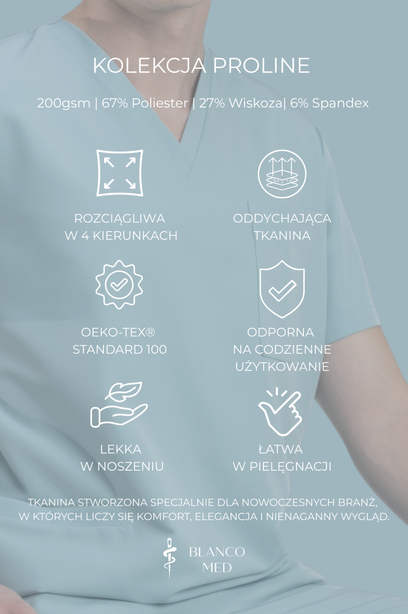 42 bluza medyczna męska active proline zieleń forest green