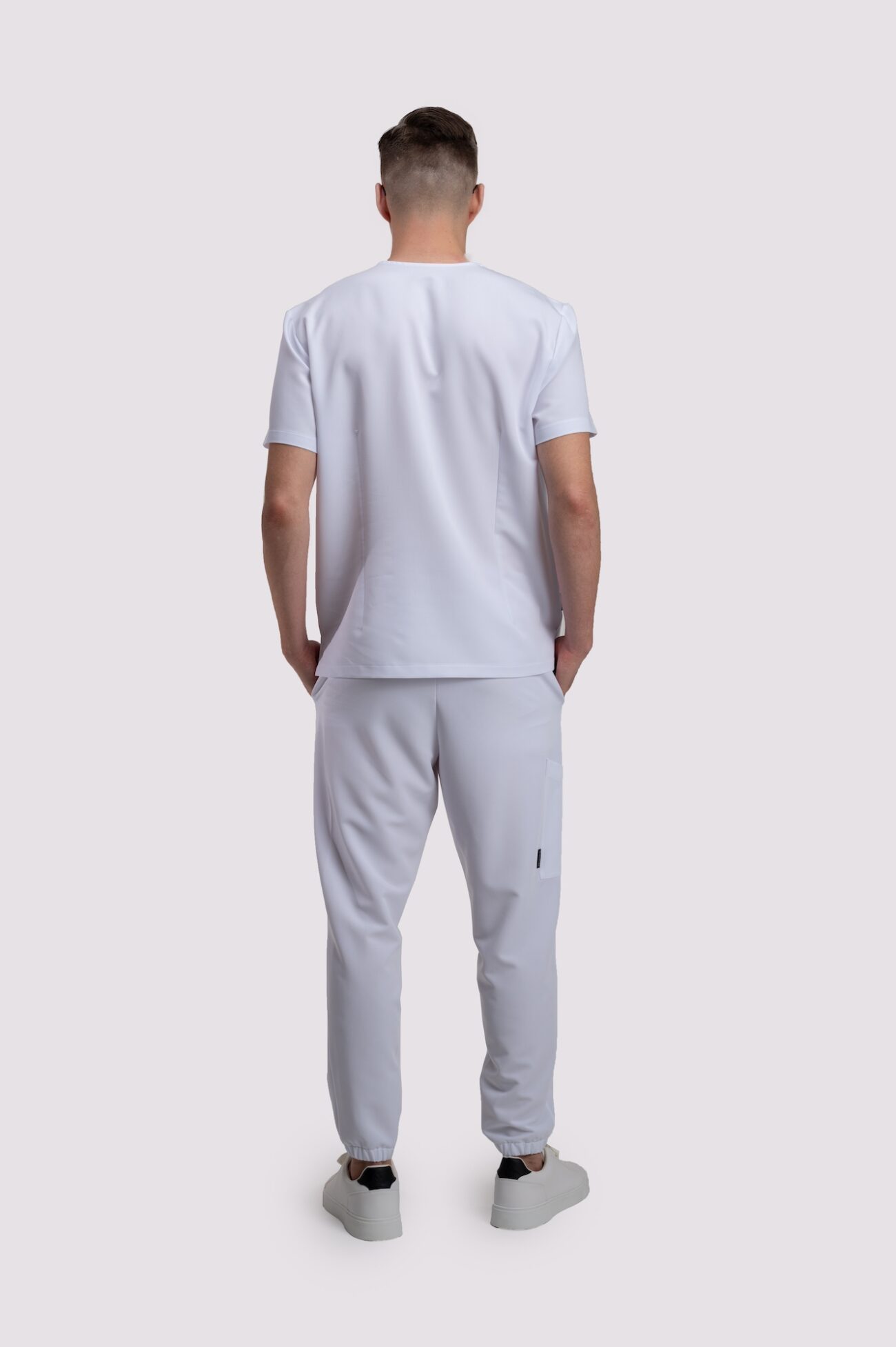 komplet medyczny meski active proline bialy tył bluza medyczna męska active proline biały crystal white
