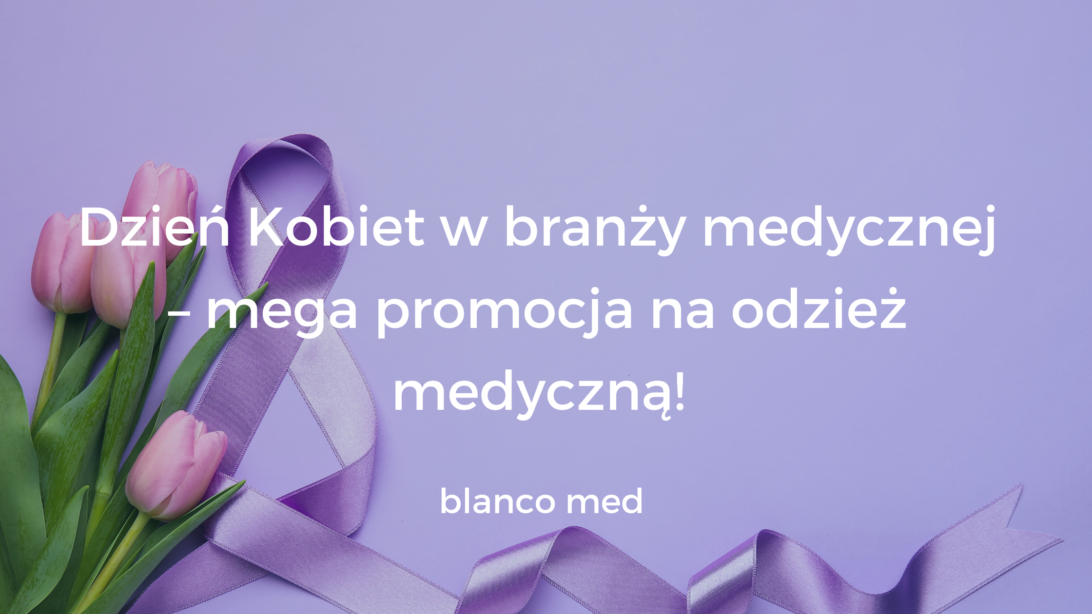 różowe tulipaniy na fioletowym tle i wstążka w kolorze fioletu a mniej zrobiona cyfra 8