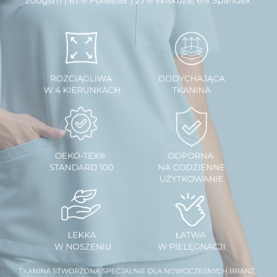 bluza medyczna damska clever proline biały crystal white